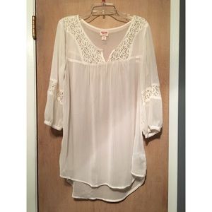 White Sheer and Lace Top