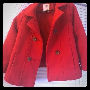 Red pea coat
