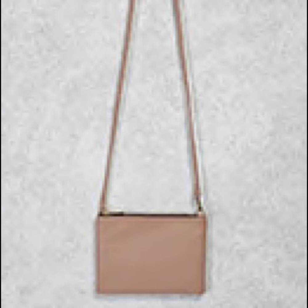 Nude crossbody leather bag, brand new