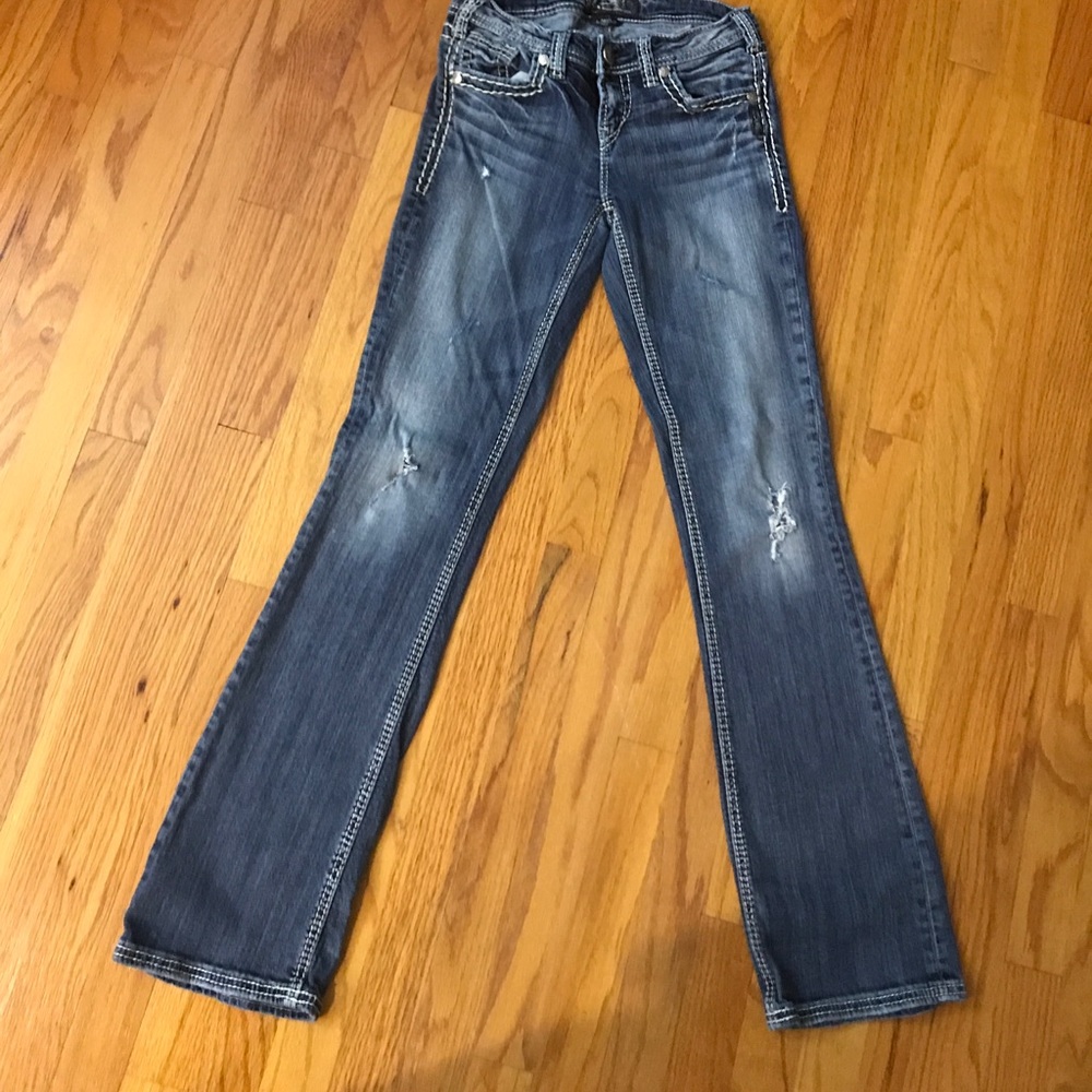 Ladies Silver Jeans