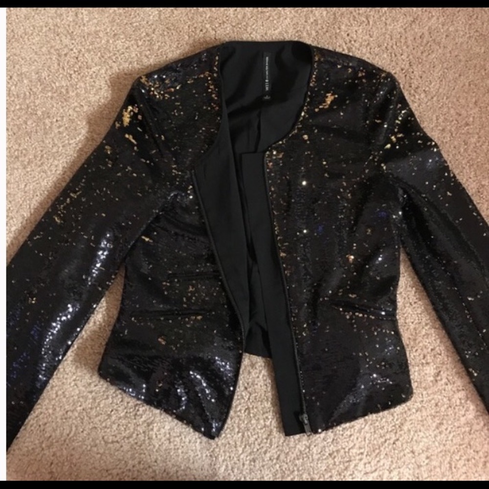 Black Sequin Blazer Jacket