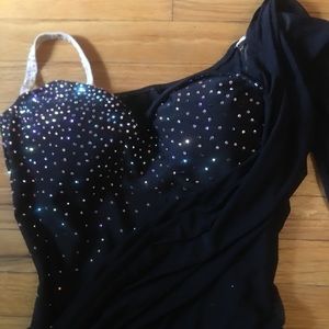 Black ice skating dress competition costume ⛸❄️