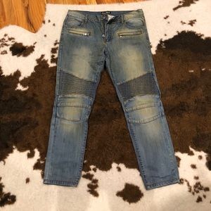 Biker style jeans