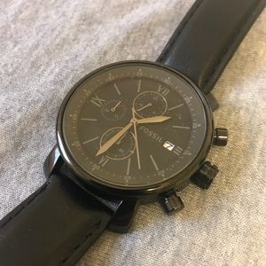 All Black Men’s Fossil Watch 20mm