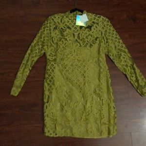 Missguided mustard yellow lace dress