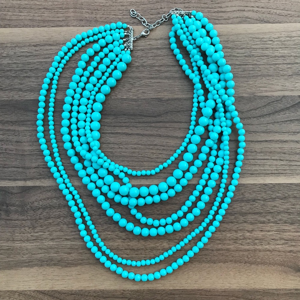 J.Crew Multi-Strand Turquoise Necklace
