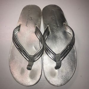 Southern Tide Silver Flip Flops