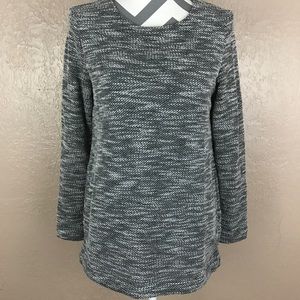 Croft & Barrow Black Space Dye Long Sleeve Sweater