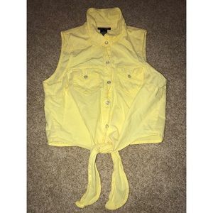 Button Down Tie Front Top