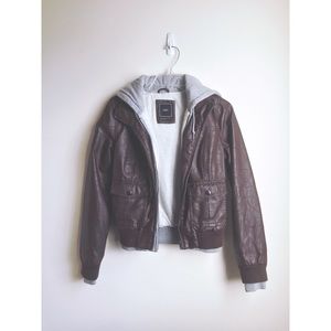 Obey Vegan Leather Moto Jacket