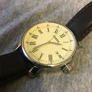 Tan Face, Brown Strap, 20mm Men’s Fossil Watch