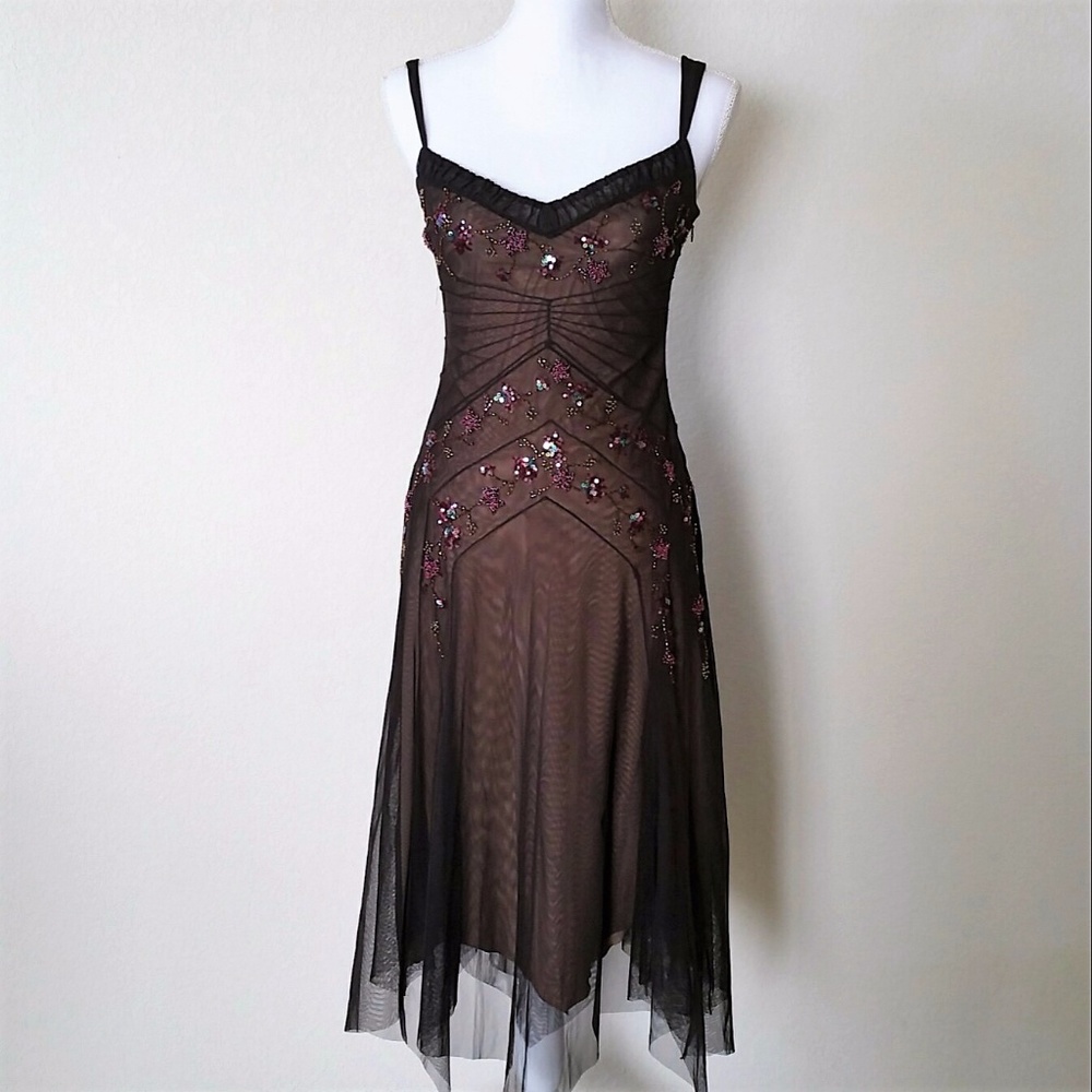 BCBG Maxazria Dress Beaded Cocktail prom evening