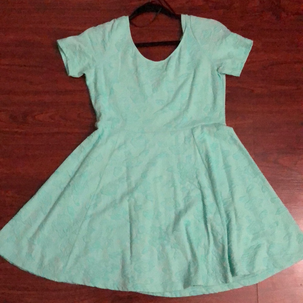H&M aqua skater dress