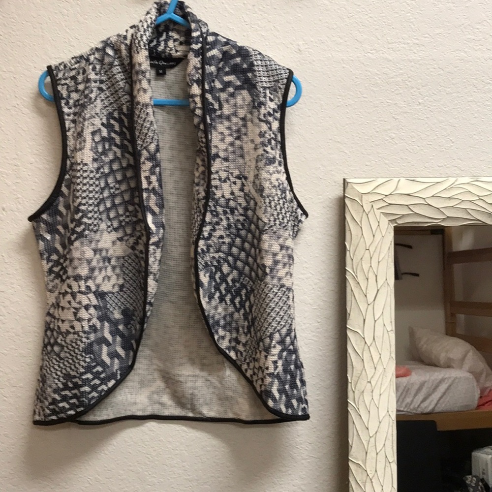 Beautiful blue-cream vest-jacket