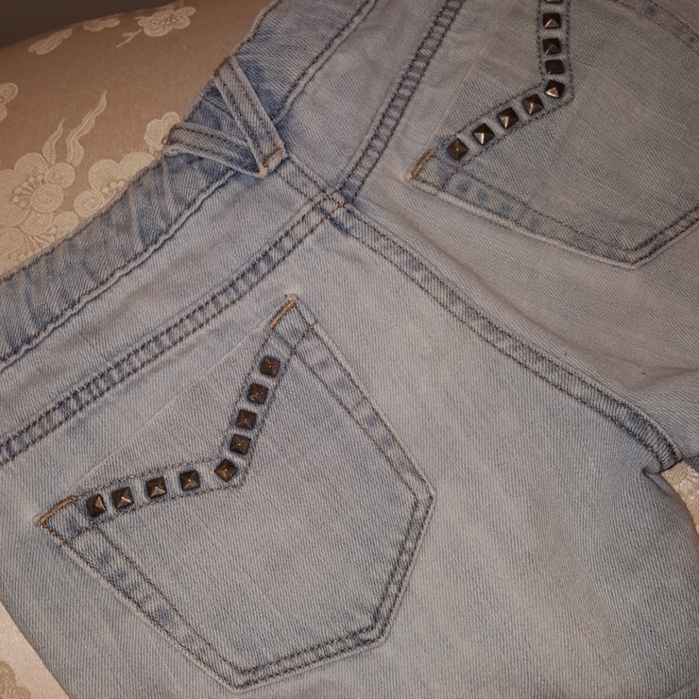 Studded Shorts Mossimo Jean Light Blue White Wash