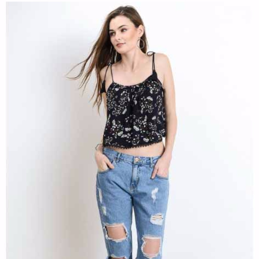 New Floral Print Tunic Tank Top