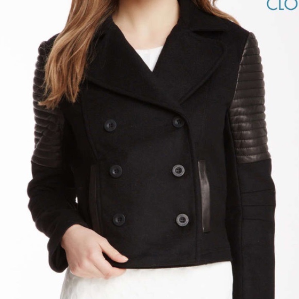 Sky Wool Blend Leather Jacket