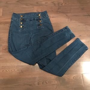 High waisted sailor jeans