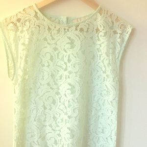 Loft delicate lace top in mint