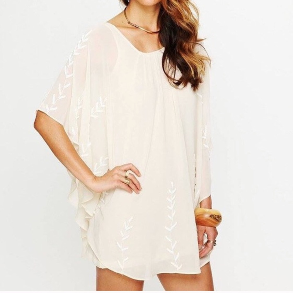Free People Beaded Off White Dress