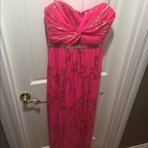 Gorgeous new pink and gold prom dress