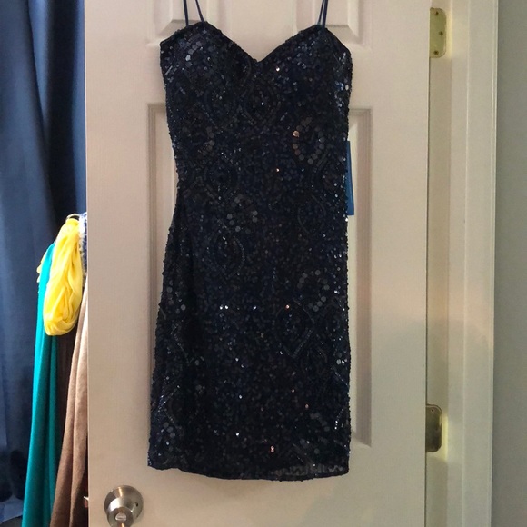 landmark Dresses & Skirts - Landmark Navy Cocktail Dress with Sequins