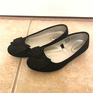 Cherokee Girls Black Bow Ballet Flats