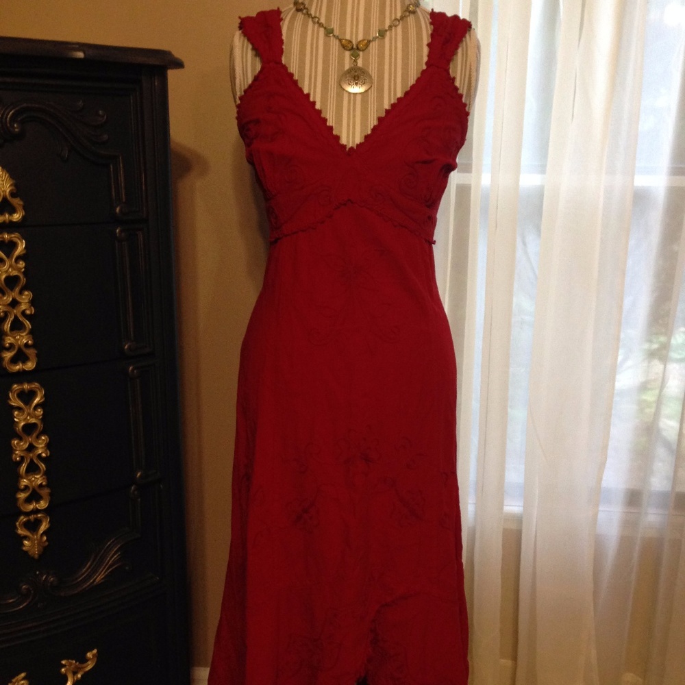 Giocam Peruvian Dress Cotton Sundress Red