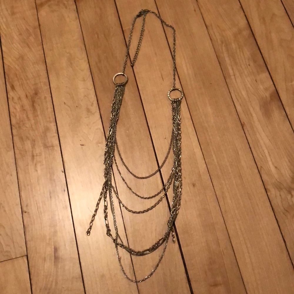 Vintage silver layered necklace
