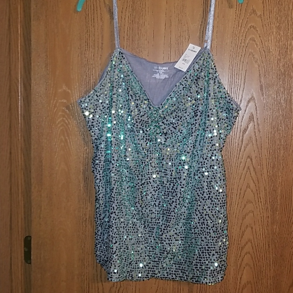 Brand New w/tags Mint Green Sequin Top sz 26/28