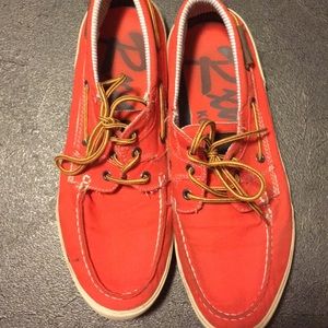 Kenneth Cole Reaction orange boat shoes