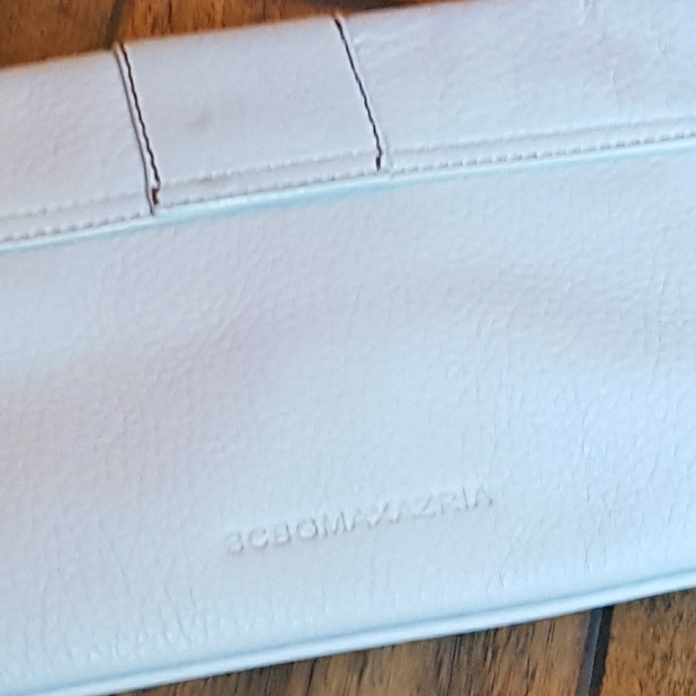 Rectangular Light Periwinkle Blue Leather Clutch - image 3