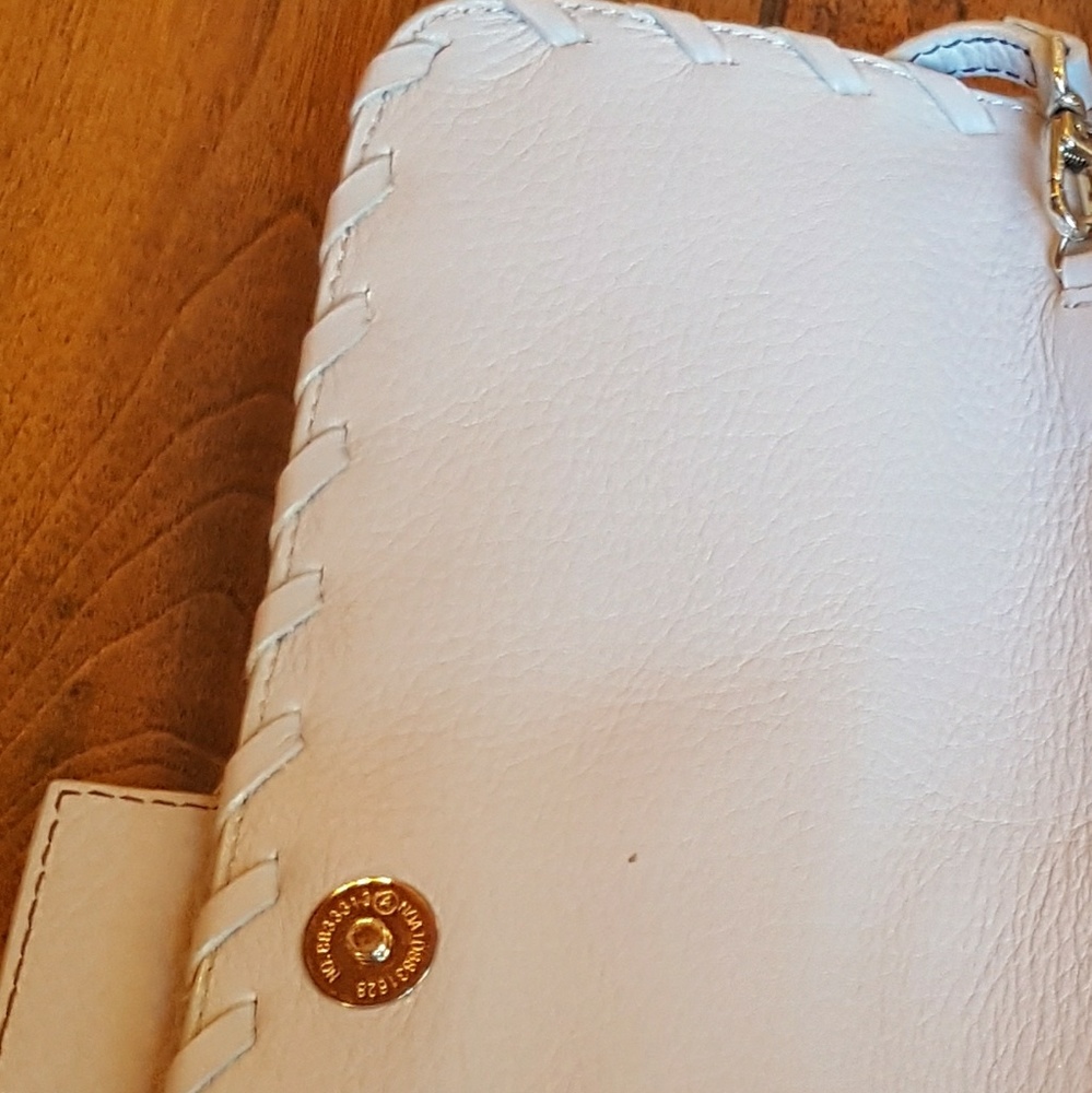 Rectangular Light Periwinkle Blue Leather Clutch - image 5