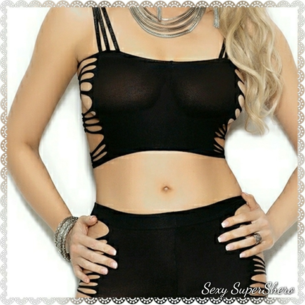 🆕 Sexy Cut-out Cami Top & Leggings Lingerie Set - Picture 4 of 6
