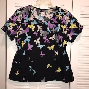XL Runway(by Cherokee) inspirational butterfly top