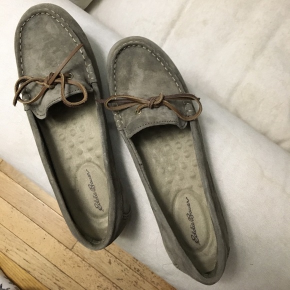 Eddie Bauer Shoes - Suede Taupe Eddie Bauer Moccasins