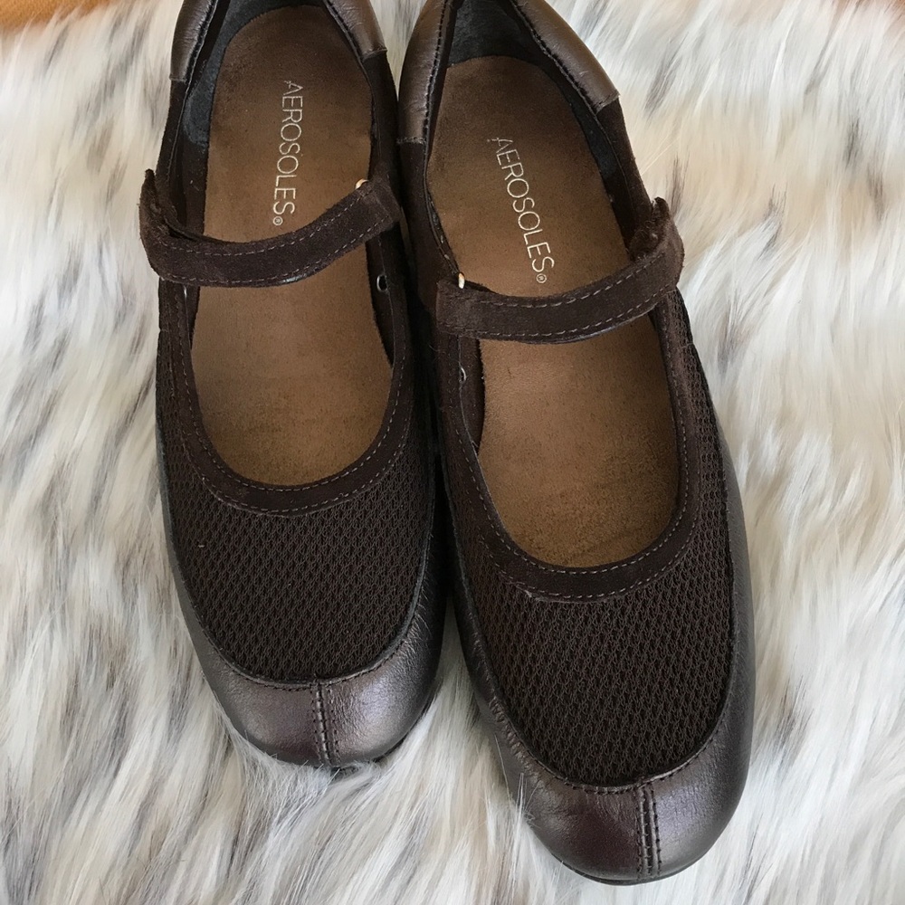 Dark Brown Leather, Suede and Mesh Aerosole
