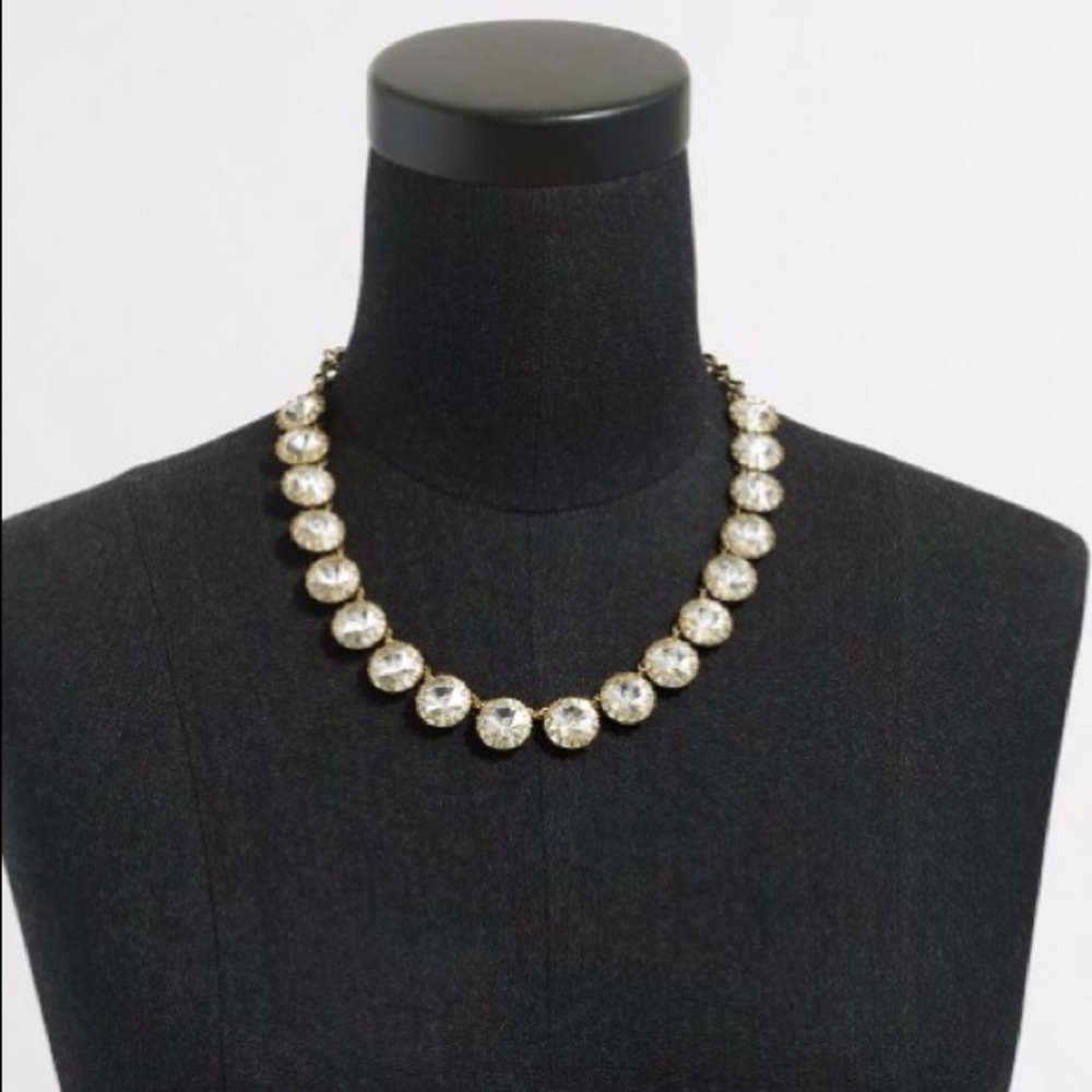 J. Crew brass plated crystal necklace