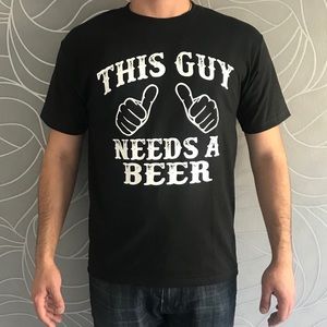 Mens Custom T-Shirt (This Guy Needs A Beer)