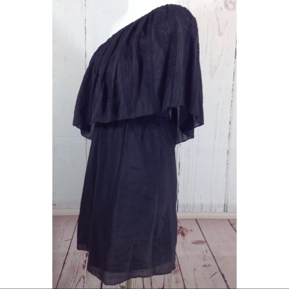 Embroidered Silk Blend One Shoulder Dress Size 2 - Picture 2 of 6