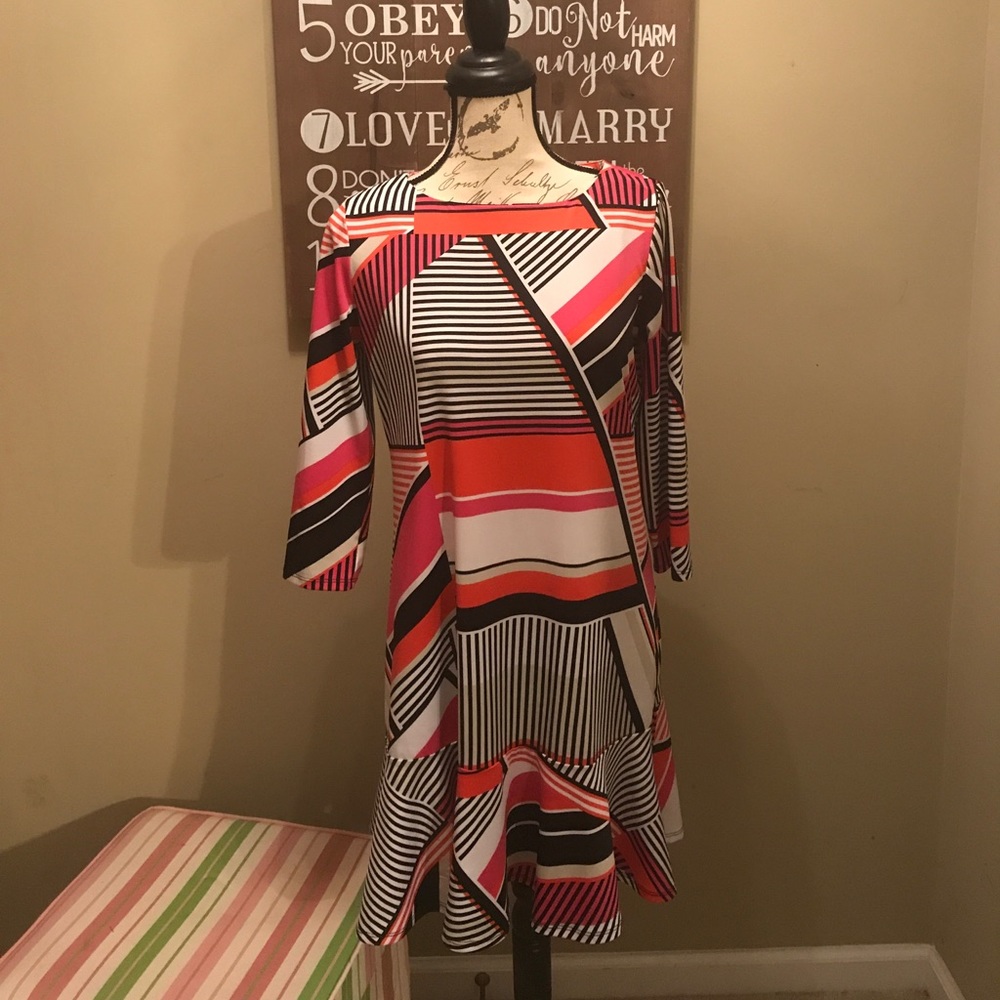 New Direction Multi-color Striped Dress