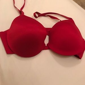 Red hot push-up bra