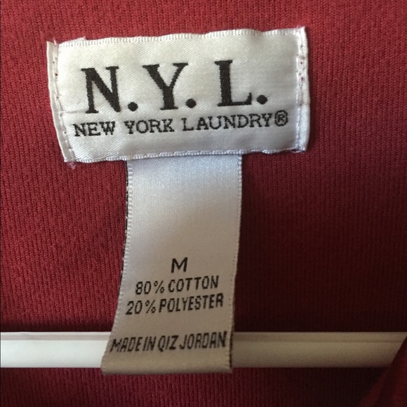 NYL Red Velour Zippered Jacket Size M - Picture 4 of 4