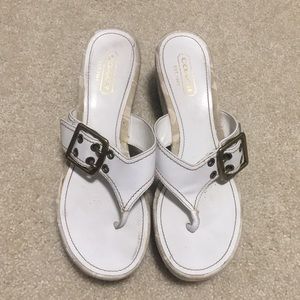Coach white sandals