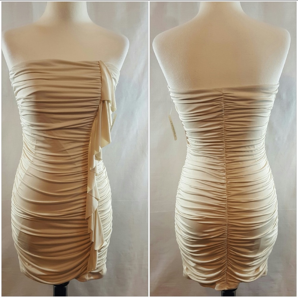 Forever 21 Strapless, Ruched Mini Dress