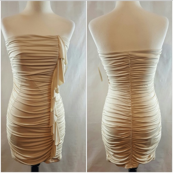 Forever 21 Strapless, Ruched Mini Dress - Picture 1 of 3