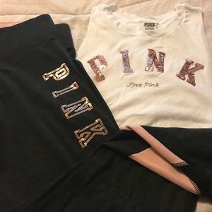 VC PINK glitter leggings and tank