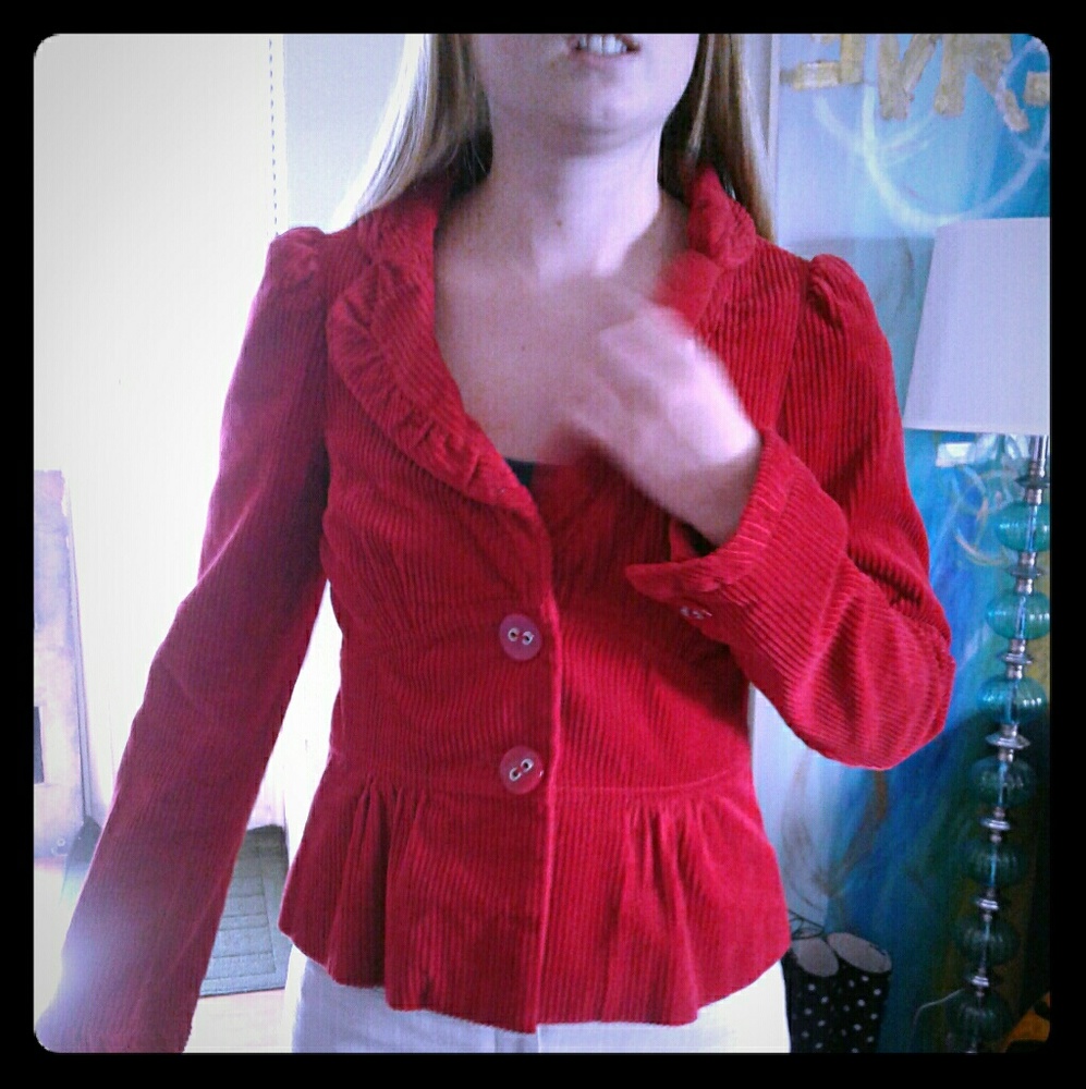 Red corduroy lined Jacket