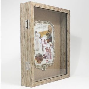 NWOT Wedding Shadow Box with Burlap Display Board