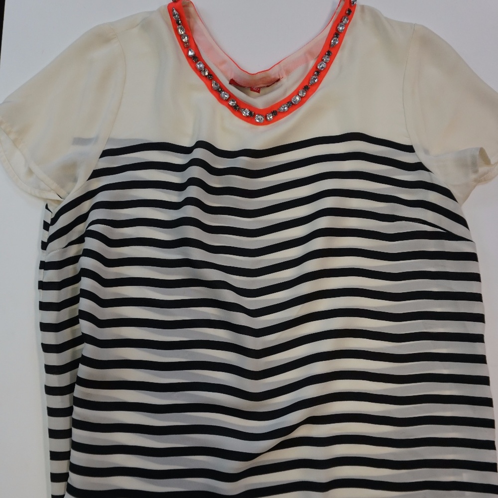 RED Saks Fifth Avenue Rhinestone Blouse